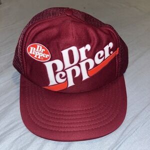 Vintage 1980s DR PEPPER Truckers Hat / Cap Designer Award Mesh Snapback D3